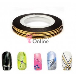 Banda decorativa de unghii 1mm Aurie cu reflexii